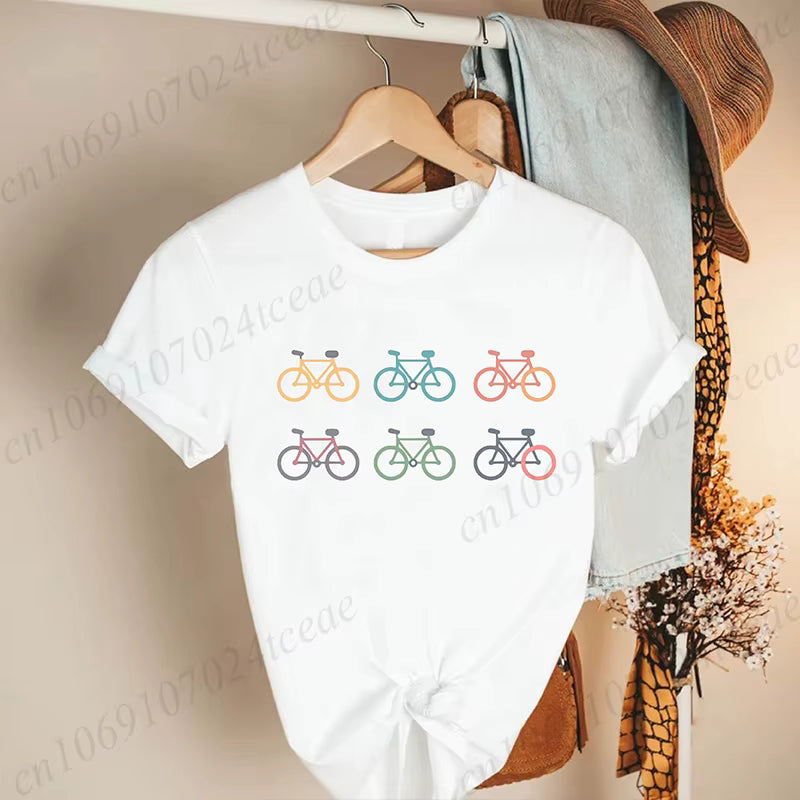 Cute Cycling “Bike Life” Graphic Tee — Women's Oversized Streetwear Fit