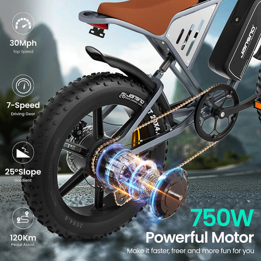 Trailhead Nomad 750 W Fat-Tire E-Bike – Dual-Shock Adventure Cruiser