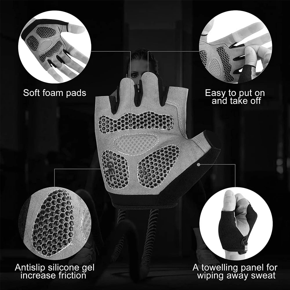 Kids Half-Finger Cycling & Sports Gloves – Anti-Slip, Adjustable, Breathable (Boys & Girls)