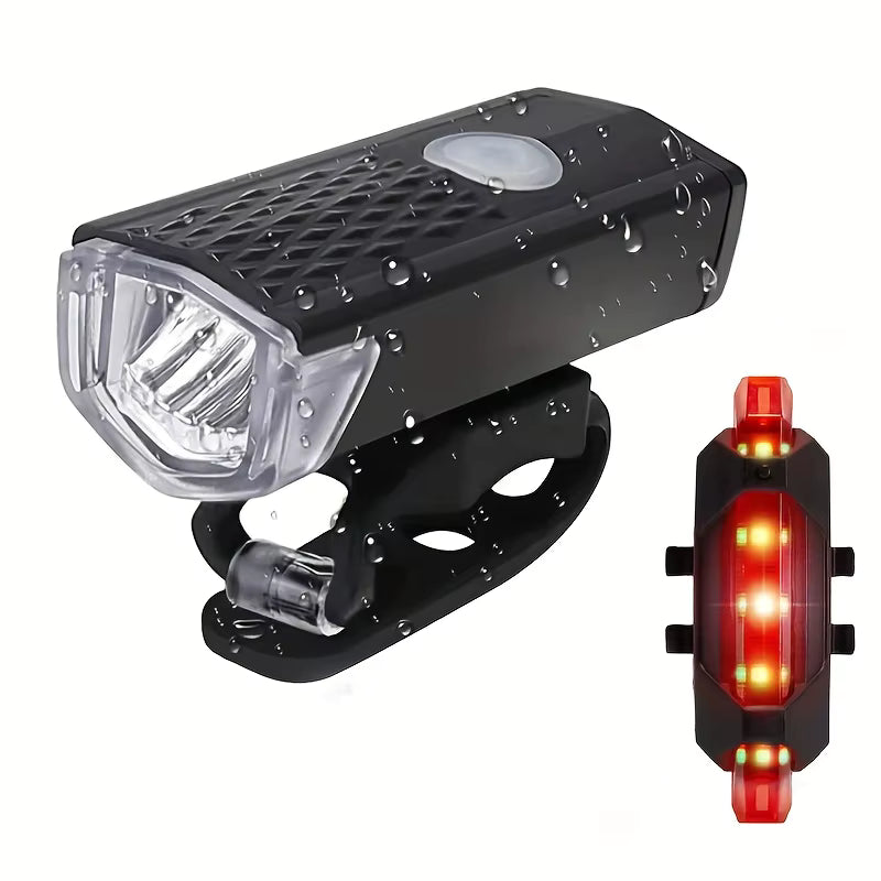 Bicycle Light Set — Front & Rear LED Bike Lights | IPX5 Waterproof, Battery Powered