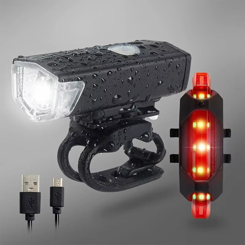 Bicycle Light Set — Front & Rear LED Bike Lights | IPX5 Waterproof, Battery Powered