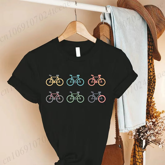 Cute Cycling “Bike Life” Graphic Tee — Women's Oversized Streetwear Fit
