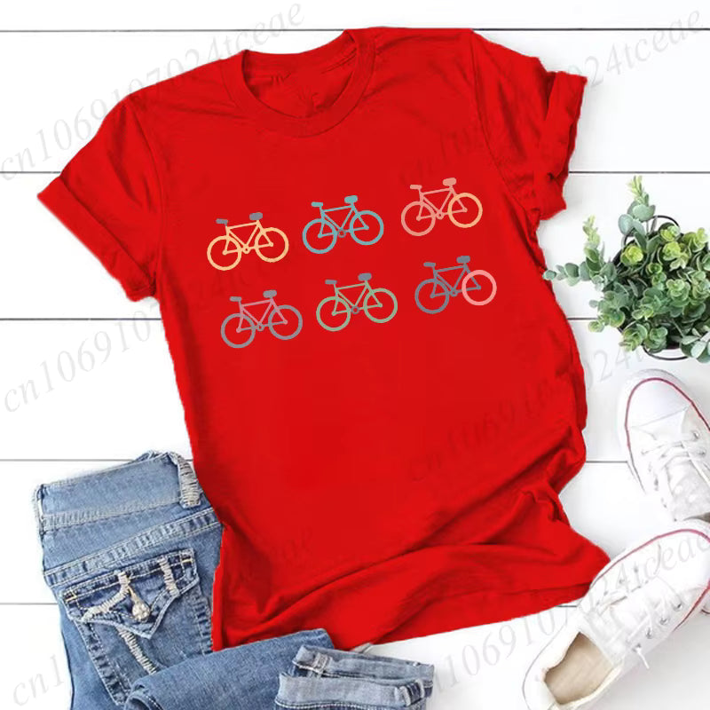 Cute Cycling “Bike Life” Graphic Tee — Women's Oversized Streetwear Fit